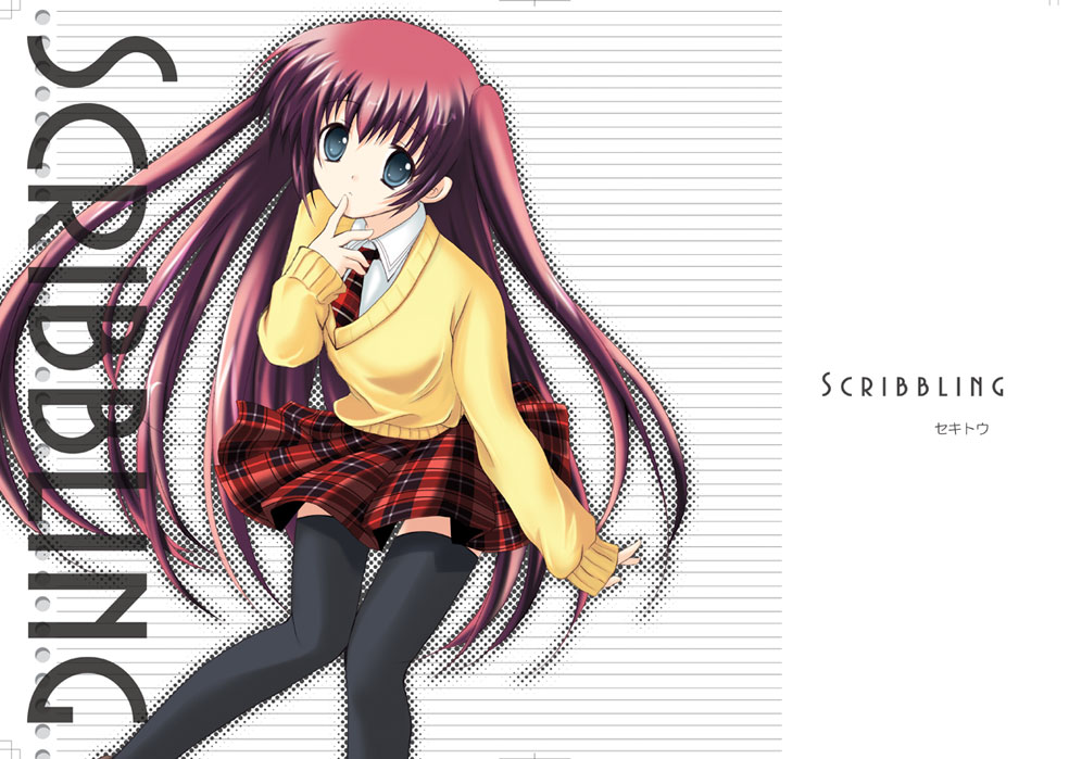 saka, original, 1girl, female focus, school uniform, solo, sweater, thighhighs, zettai ryouiki