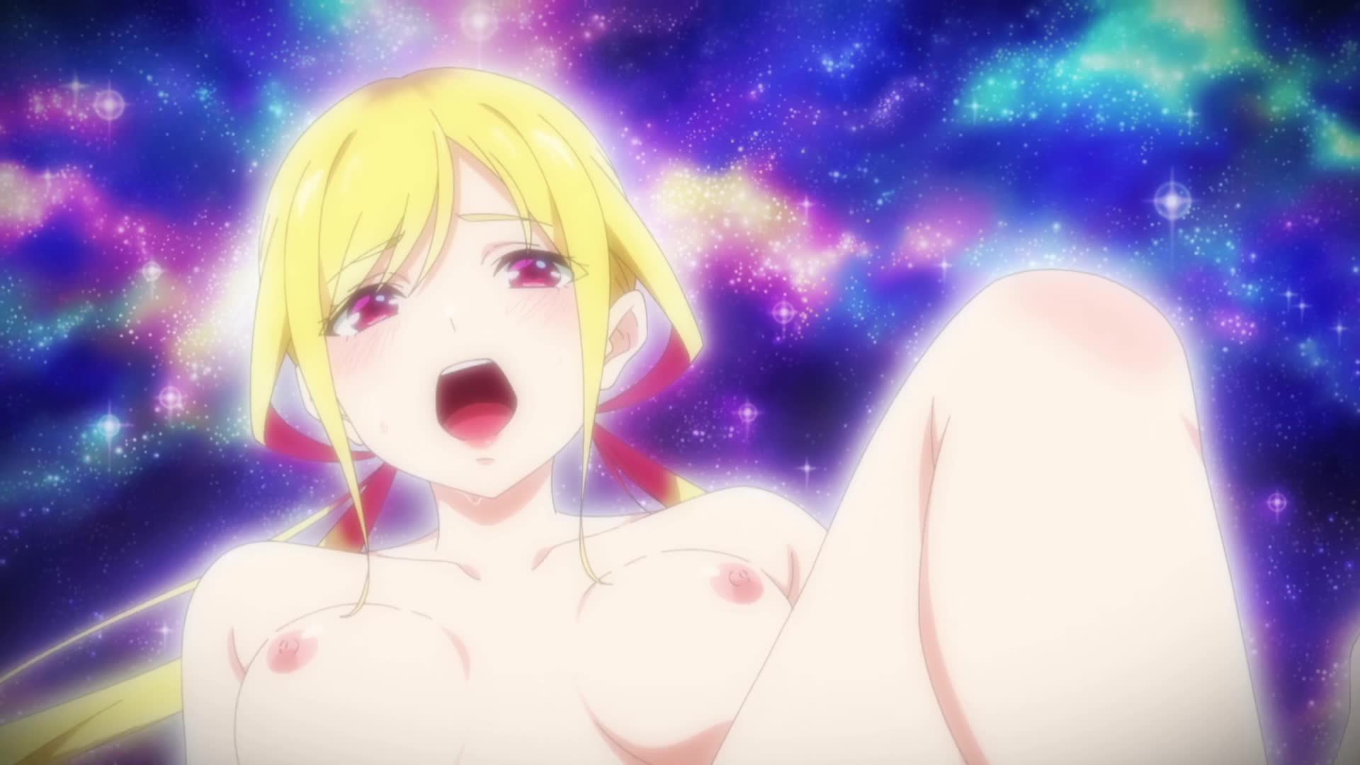 kusunoki aroma, sawaranaide kotesashi-kun, animated, anime screenshot, highres, sound, tagme, video, 1girl, blonde hair, breasts, breasts apart, collarbone, completely nude, feet, large breasts, linea alba, long hair, navel, nipples, nude, open mouth, pink eyes, spread legs, stomach, thighs, twintails