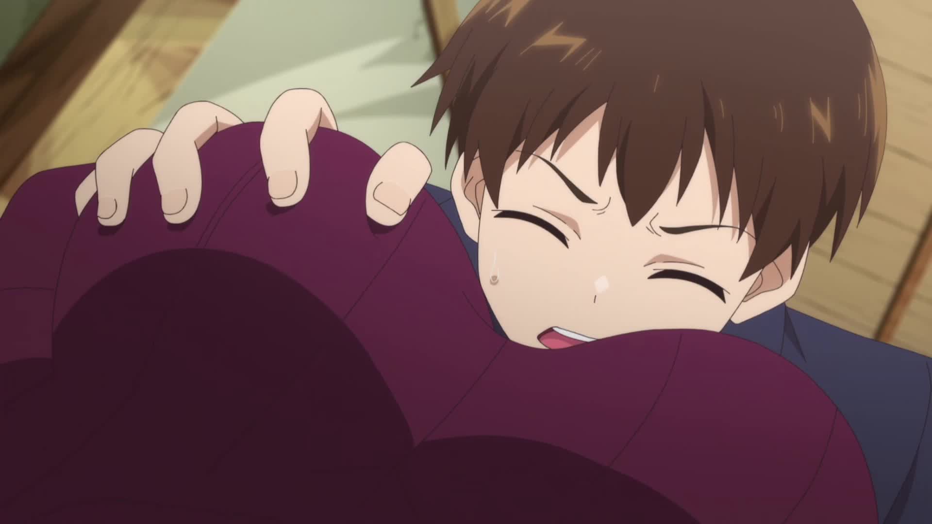 hongou miyuki, kotesashi kouyou, sawaranaide kotesashi-kun, animated, anime screenshot, highres, sound, tagme, video, 1boy, 1girl, blush, breasts, brown eyes, brown hair, closed eyes, colored inner hair, grabbing another's breast, groping, large breasts, multicolored hair, open mouth, parted bangs, purple sweater, red eyes, red hair, sweater, turtleneck, turtleneck sweater, two-tone hair
