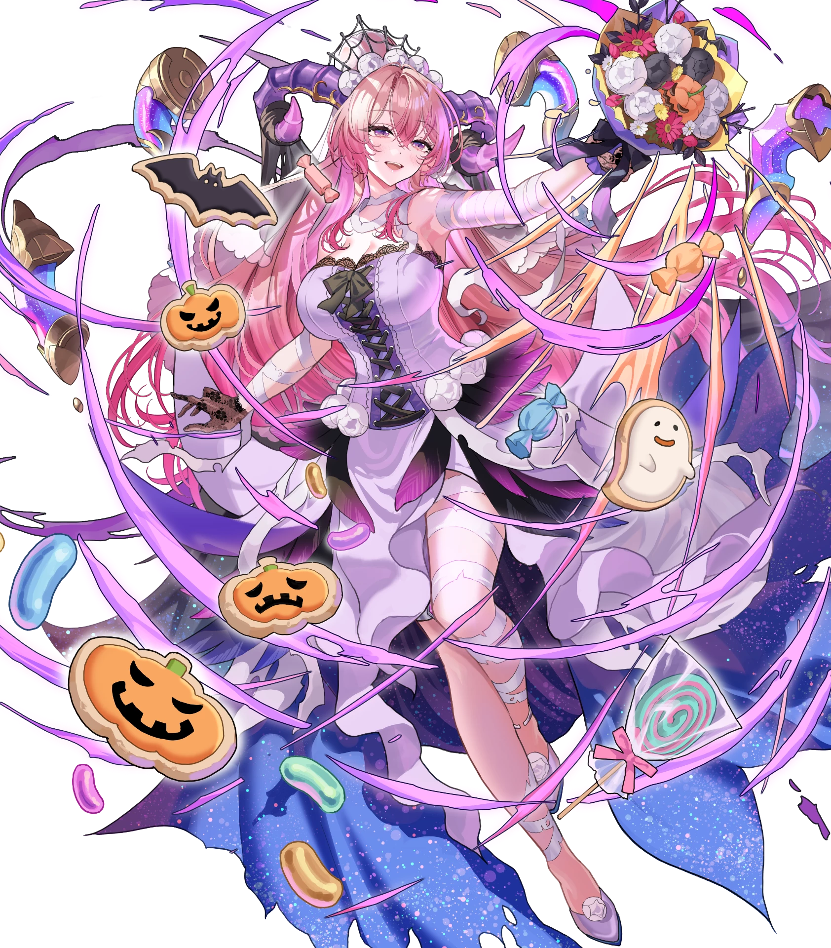 nerthuz (fire emblem), fire emblem, fire emblem heroes, nintendo, highres, non-web source, official art, 1girl, nerthuz (halloween) (fire emblem), official alternate costume, solo