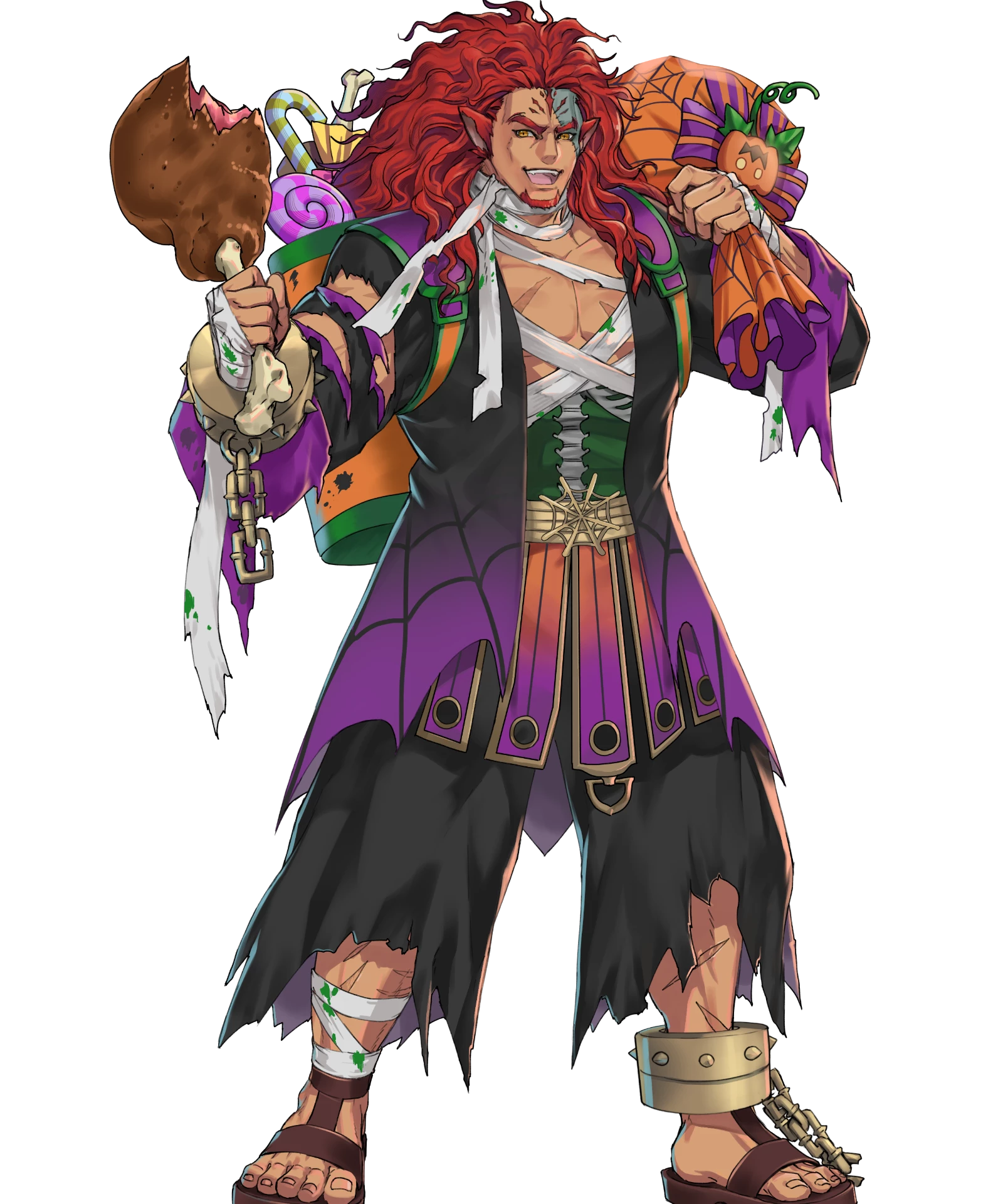 skrimir (fire emblem), fire emblem, fire emblem: radiant dawn, fire emblem heroes, nintendo, highres, non-web source, official art, 1boy, male focus, official alternate costume, skrimir (halloween) (fire emblem), solo