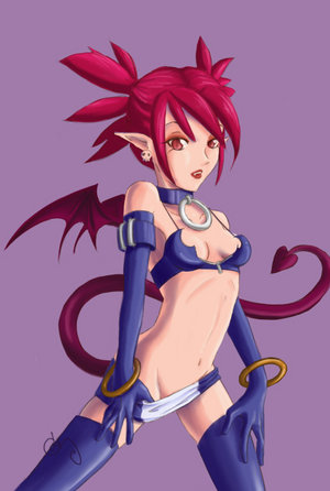 etna (disgaea), disgaea, makai senki disgaea, lowres, 00s, 1girl, bat wings, bracelet, elbow gloves, female focus, gloves, jewelry, solo, wings