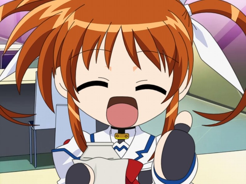 takamachi nanoha, lyrical nanoha, mahou shoujo lyrical nanoha, chibi, parody, thumbs up