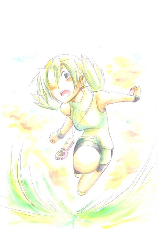 tubomizaki, kris (pokemon), nintendo, pokemon, pokemon gsc, resized, 1990s (style), 1girl, bike shorts, blue eyes, blue hair, female focus, hat, long hair, matching hair/eyes, pokegear, retro artstyle, simple background, solo, twintails, white background