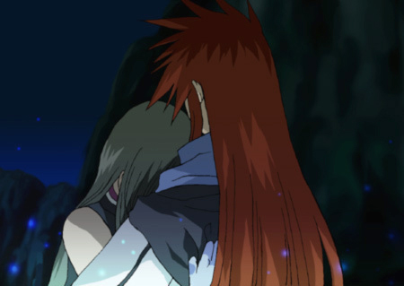 luke fon fabre, tear grants, tales of (series), tales of the abyss, lowres, spoilers, 00s, brown hair, gloves, hug, red hair
