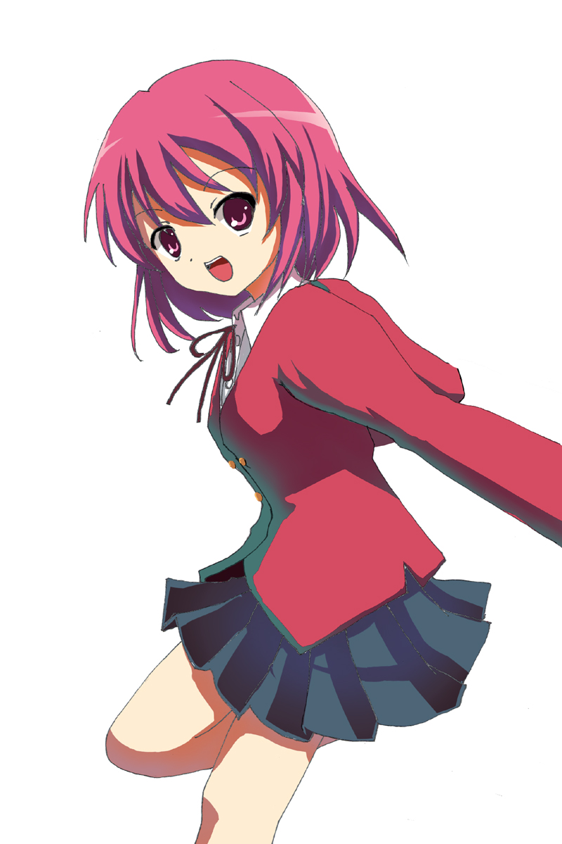 kushieda minori, toradora!, highres, 00s, red eyes, red hair, school uniform, solo