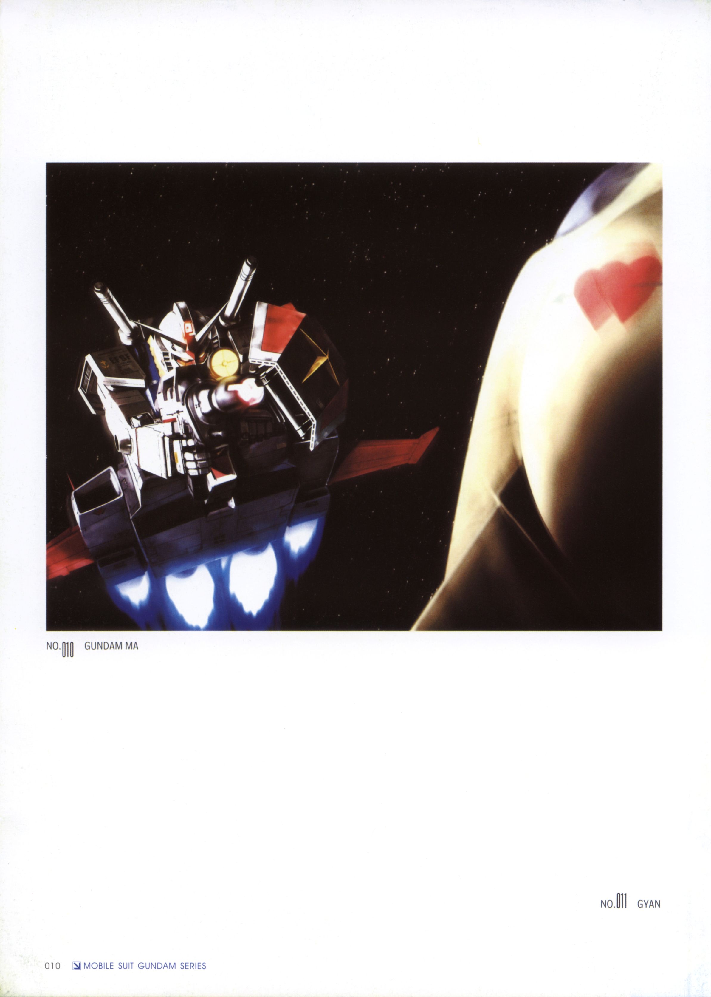 morishita naochika, rx-78-2 gundam, zakrello, gundam, mobile suit gundam, absurdres, highres, official art, scan, beam rifle, energy gun, gun, mecha, robot, space, weapon