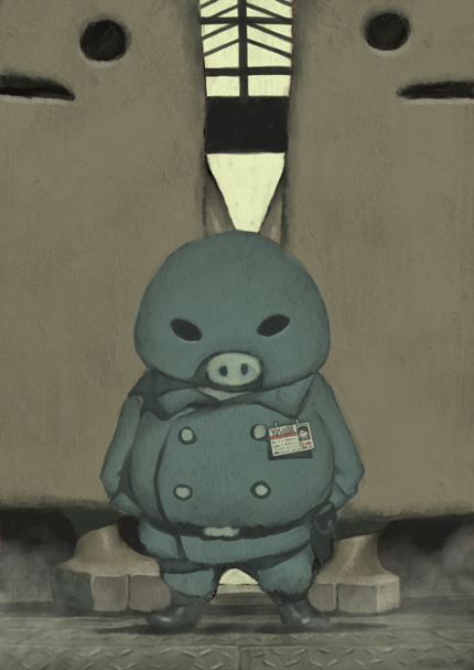 pigmask, mother (series), mother 3, nintendo, id card, mask, military, military uniform, solo, standing