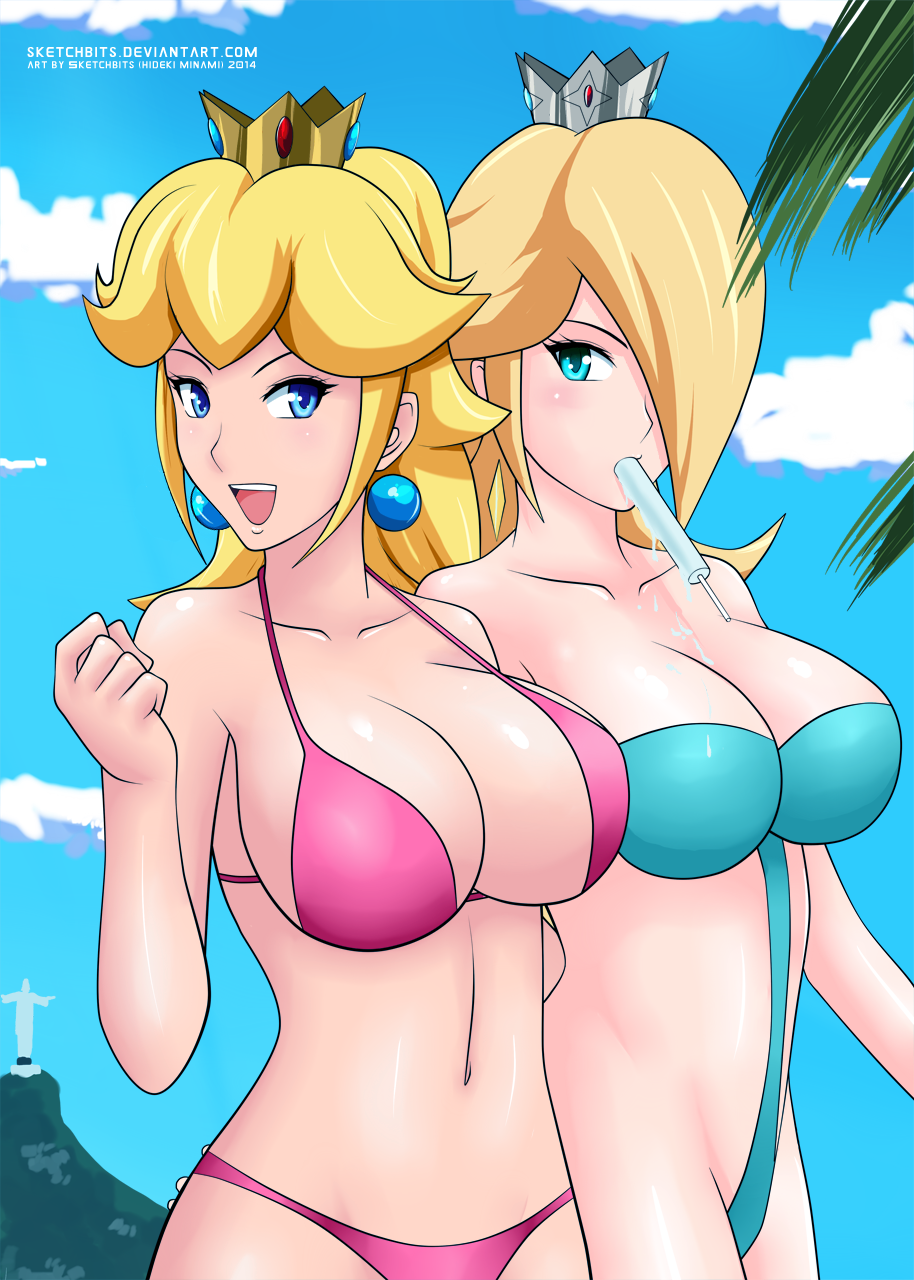 Rule34 – If it exists, there is porn of it / sketchbits, princess peach, princess rosalina / 164438