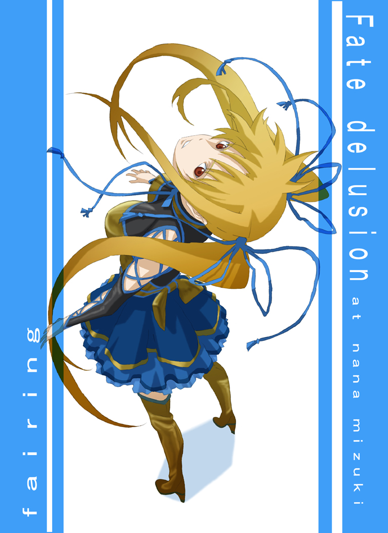 fate testarossa, lyrical nanoha, mahou shoujo lyrical nanoha, 00s, 1girl, blonde hair, female focus, red eyes, solo, thighhighs