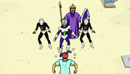 general vamp, sunred, tentai senshi sunred, animated, animated gif, lowres, 00s, 5boys, multiple boys