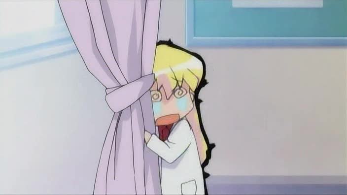 rebecca miyamoto, pani poni dash!, 16:9, @ @, blonde hair, child, curtains, lab coat, scared, tears