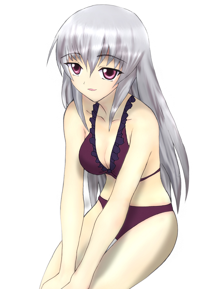 aoki juntarou, suigintou, rozen maiden, silver hair, bad id, bad pixiv id, 00s, bikini, long hair, red eyes, solo, swimsuit