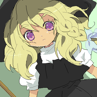 kona, kona (canaria), kirisame marisa, touhou, bad id, bad pixiv id, lowres, 1girl, blonde hair, braid, female focus, purple eyes, solo