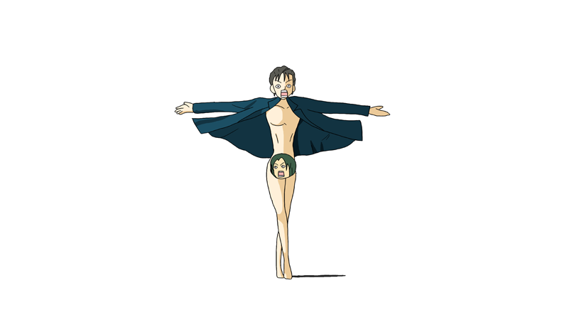 kimineri, taniguchi (suzumiya haruhi), tsuruya, usui kagerou, sayonara zetsubou sensei, suzumiya haruhi no yuuutsu, non-web source, censored, crossover, male focus, parody, solo