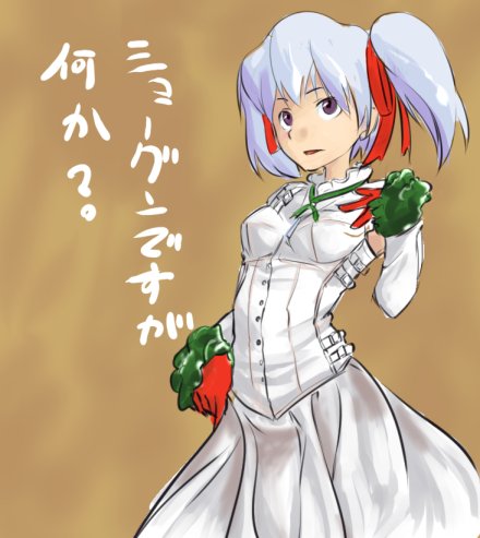 rnaru0, tabitha (advance wars), advance wars, advance wars: days of ruin, lowres, 1girl, :d, alternate hair color, blue hair, choker, detached sleeves, dress, female focus, flat chest, gloves, hair ribbon, lolita fashion, open mouth, purple eyes, ribbon, short twintails, smile, solo, strap, turtleneck, twintails