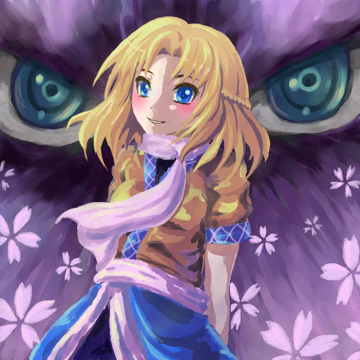 kabutoyama, mizuhashi parsee, touhou, 1girl, blonde hair, blue eyes, female focus, half updo, solo