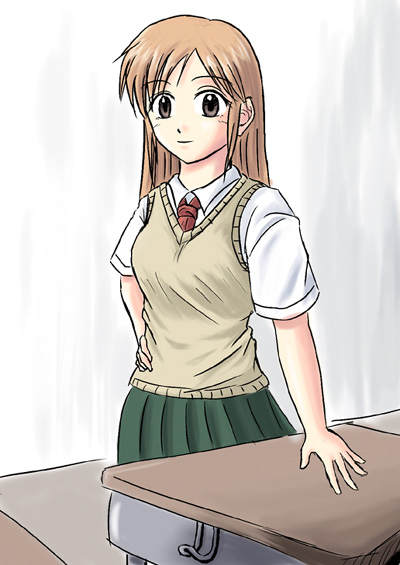 tagme, 1girl, female focus, long hair, school uniform, smile, solo