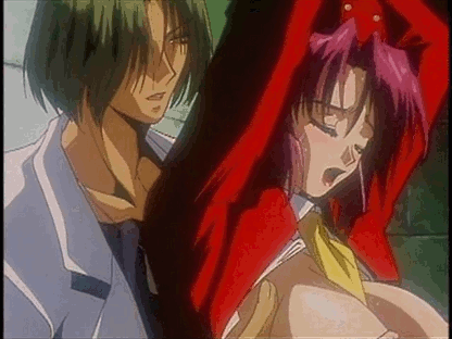 houjou yuri, m.e.m., m.e.m. yogosareta junketsu, looking away, uniform, animated, animated gif, anime screenshot, jpeg artifacts, lowres, 00s, 1boy, 1girl, arms up, bdsm, between breasts, blazer, blush, bondage, bouncing breasts, bound, breast lift, breasts, breasts squeezed together, close-up, closed eyes, doctor, embarrassed, grabbing another's breast, green hair, grey eyes, groping, hair over one eye, hat, heavy breathing, hetero, huge breasts, huge nipples, indoors, jacket, jewelry, lab coat, lipstick, looking back, makeup, mature female, mole, necklace, necktie, nipples, open clothes, open mouth, open shirt, parted bangs, pink hair, profile, rape, saliva, shirt, short hair, tan, upper body