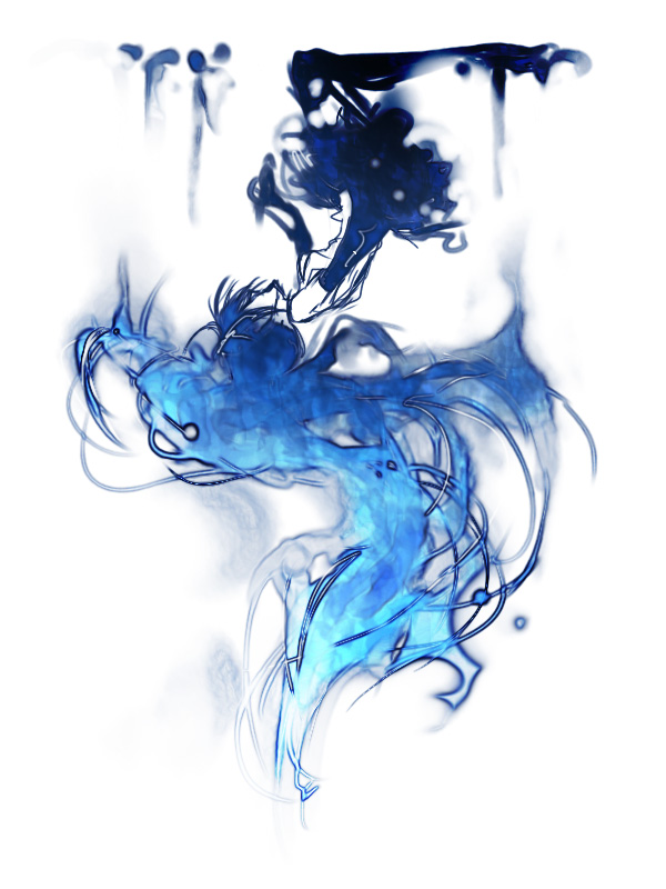 shiinoyuko, hatsune miku, vocaloid, blue hair, kneeling, long hair, solo, upside-down, very long hair