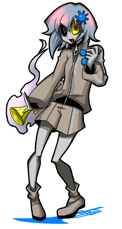 senmu (0107), merlin prismriver, touhou, bad id, bad pixiv id, 1girl, alternate costume, contemporary, female focus, full body, instrument, solo, trumpet