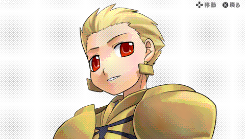 gilgamesh (fate), fate/stay night, fate (series), lowres, 00s, 1boy, blonde hair, male focus, red eyes, short hair, solo