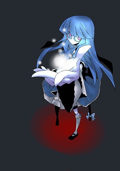 senmu (0107), frederica bernkastel, umineko no naku koro ni, bad id, bad pixiv id, 00s, 1girl, aura, black shoes, contemporary, female focus, full body, gradient background, layered sleeves, shoes, solo
