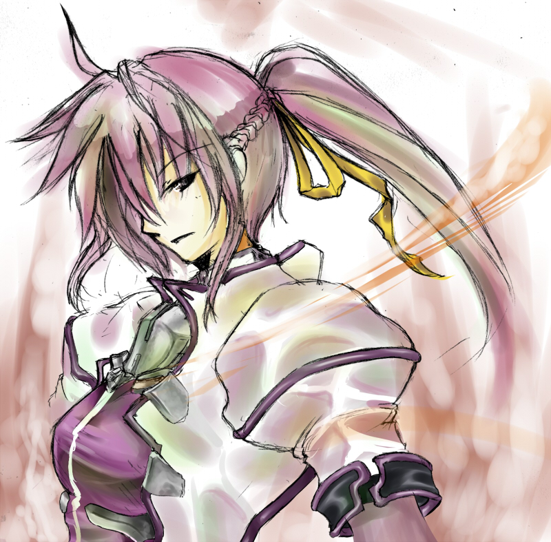 signum, lyrical nanoha, mahou shoujo lyrical nanoha, mahou shoujo lyrical nanoha a's, mahou shoujo lyrical nanoha strikers, 00s, long hair, pink hair, ponytail, solo