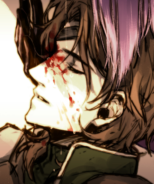 asga, lockon stratos, tieria erde, gundam, gundam 00, bad id, bad pixiv id, 00s, 2boys, blood, brown hair, male focus, multiple boys, purple hair, tears