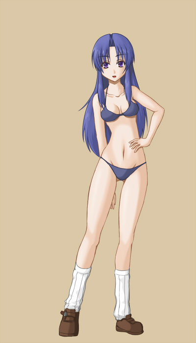 sanen, kawashima ami, toradora!, 00s, bikini, blue hair, long hair, solo, swimsuit