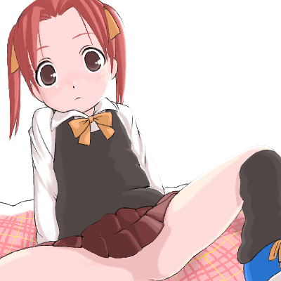 saga inu, matsuoka miu, ichigo mashimaro, lowres, loli, no panties, no pussy, oekaki, skirt, socks, solo