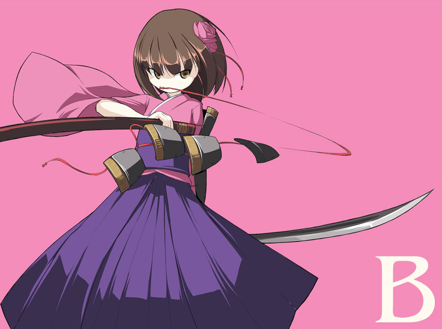 asakura masatoki, bushidou (sekaiju), bushidou 4 (sekaiju), atlus, etrian odyssey, bad id, bad pixiv id, brown hair, japanese clothes, katana, kimono, omone sakura masatoki, short hair, solo, sword, weapon