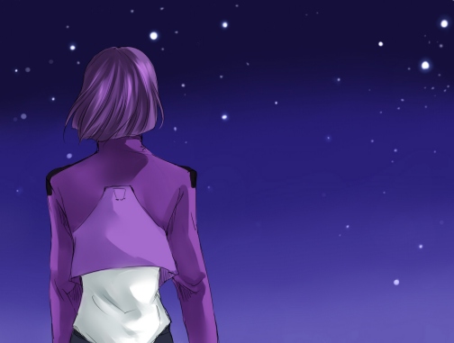 memessa, tieria erde, gundam, gundam 00, bad id, bad pixiv id, 00s, male focus, purple hair, solo, star (symbol)