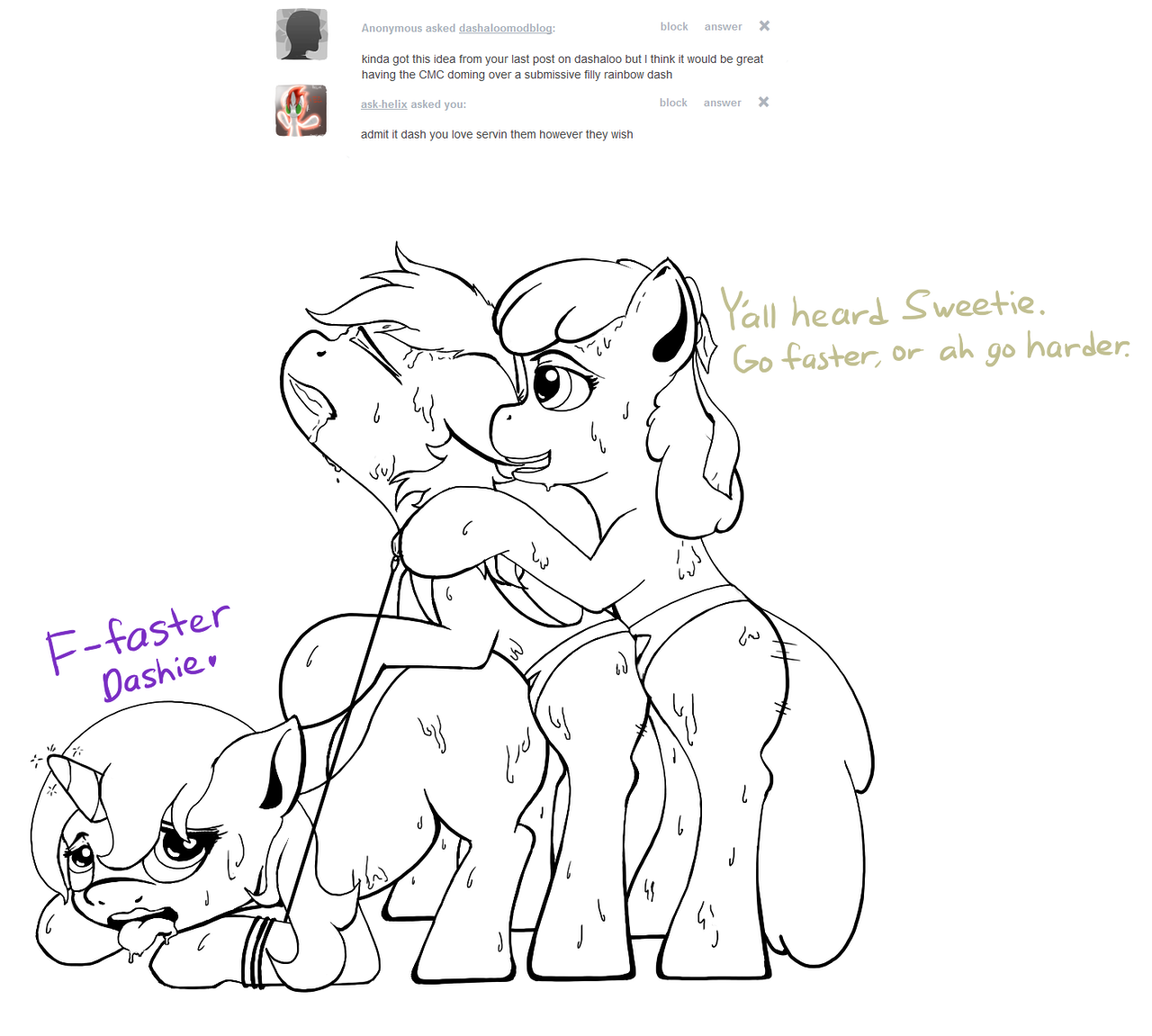 Rule34 – If it exists, there is porn of it / apple bloom (mlp), cutie mark crusaders, rainbow dash (mlp), sweetie belle (mlp) / 168454