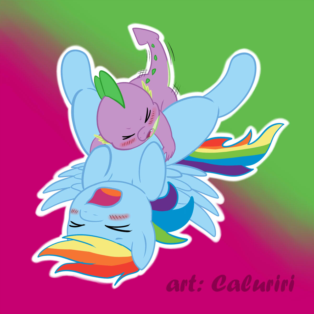 Rule34 – If it exists, there is porn of it / caluriri, rainbow dash (mlp), spike (mlp) / 168856
