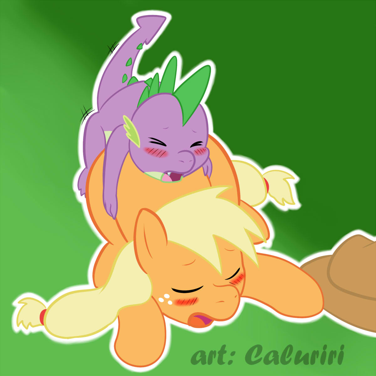 Rule34 – If it exists, there is porn of it / caluriri, applejack (mlp), spike (mlp) / 168860