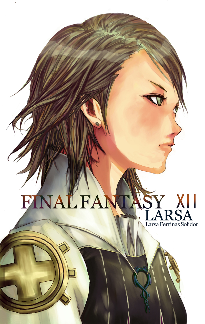 shigureteki, larsa ferrinas solidor, final fantasy, final fantasy xii, bad id, bad pixiv id, highres, 00s, 1boy, brown hair, earrings, jewelry, male focus, profile, single earring, solo