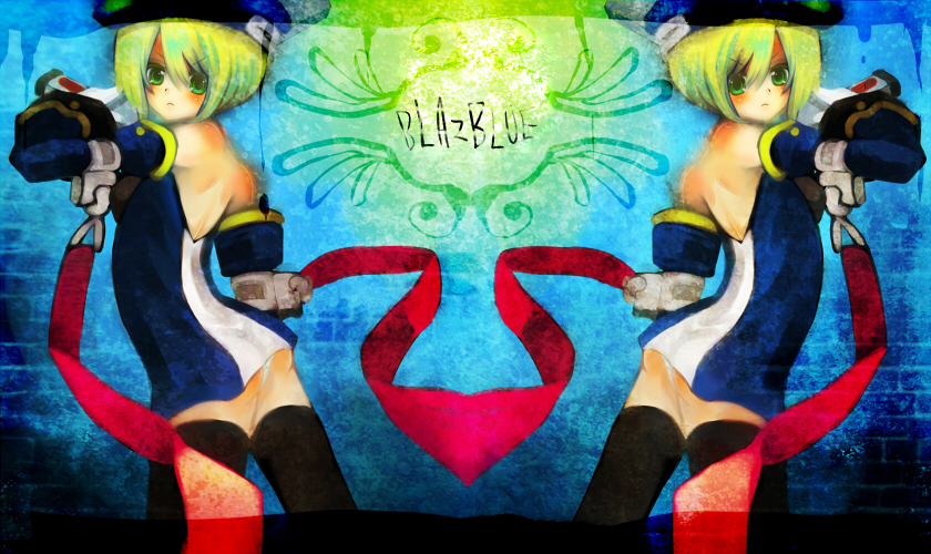akira kichi, ayakichi, noel vermillion, arc system works, blazblue, bad id, bad pixiv id, ass, beret, blonde hair, copyright name, hat, panties, pantyshot, short hair, thighhighs, underwear
