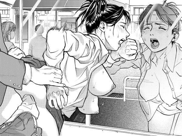 kishizuka kenji, original, arm grab, bad id, bad pixiv id, 1girl, against glass, arm held back, breasts, closed eyes, clothed sex, clothes lift, dithering, doggystyle, exhibitionism, from behind, greyscale, hair bun, large breasts, mature female, monochrome, nipples, open clothes, open mouth, open shirt, public indecency, rape, reflection, screentones, sex, sex from behind, shirt, single hair bun, skirt, skirt lift, sweat