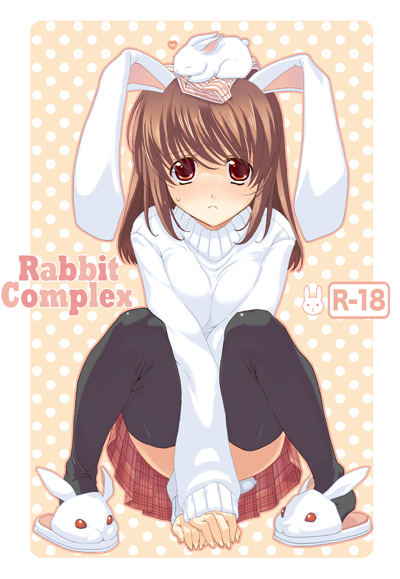 takei ooki, original, tagme, animal ears, rabbit ears, slippers, solo, thighhighs