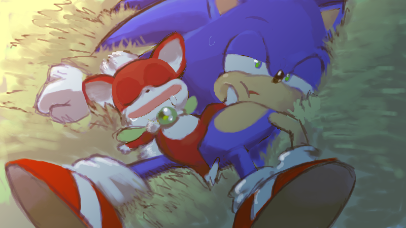 chip, chip (sonic), sonic the hedgehog, sega, sonic (series), sonic unleashed, chibikemo, furry, furry male, gloves, green eyes, half-closed eyes, male focus, saliva, sleeping, wings