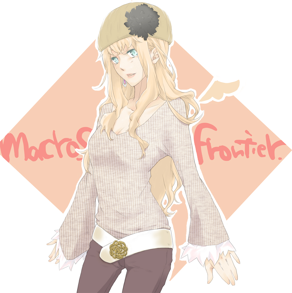 uramoi mocker, sheryl nome, macross, macross frontier, bad id, bad pixiv id, 00s, blonde hair, blue eyes, casual, solo