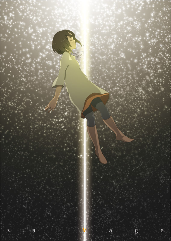name (pixiv), name (sh), original, bad id, bad pixiv id, 1girl, brown hair, female focus, floating, short hair, solo, star (symbol)