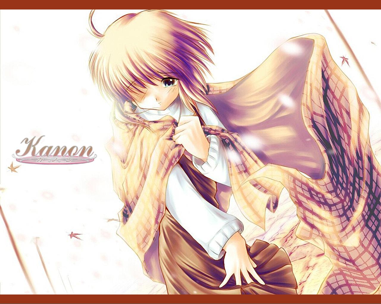 misaka shiori, kanon, brown hair, green eyes, short hair, snow, solo, wind
