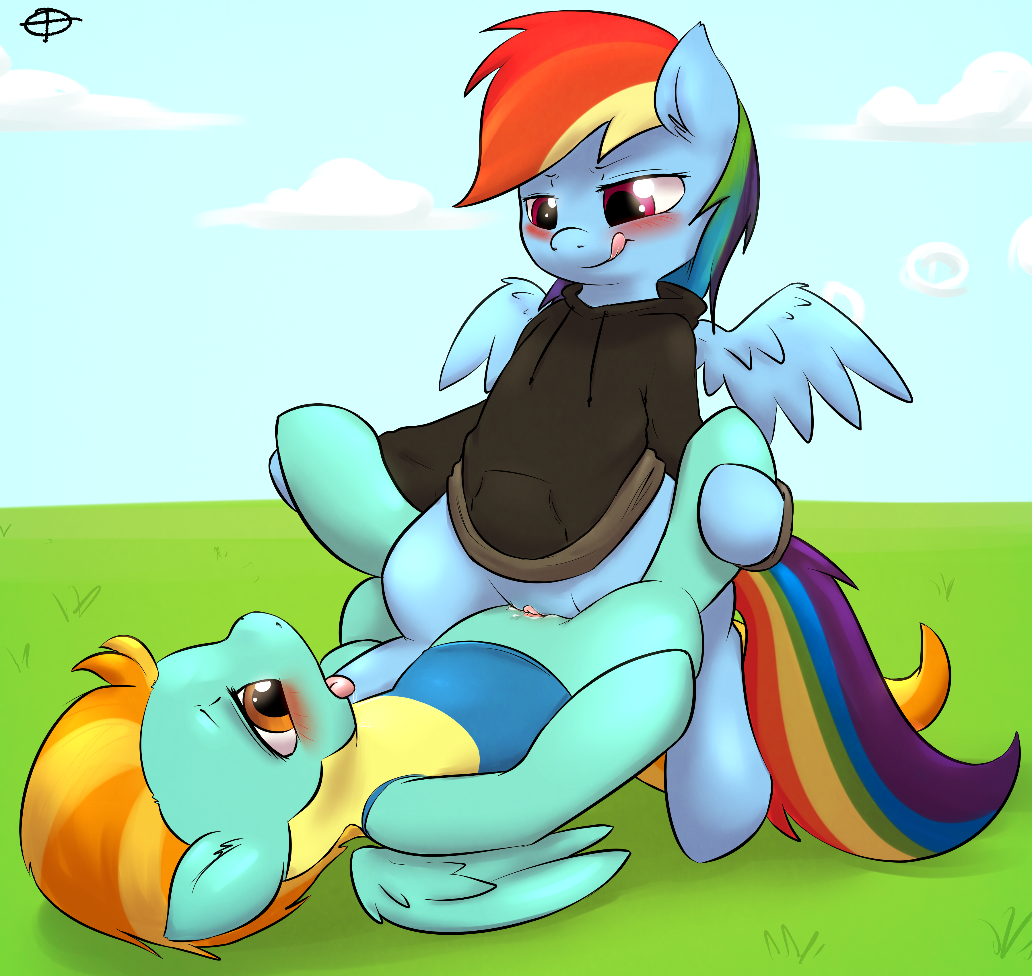 Rule34 – If it exists, there is porn of it / clopper-dude, lightning dust (mlp), rainbow dash (mlp) / 171293