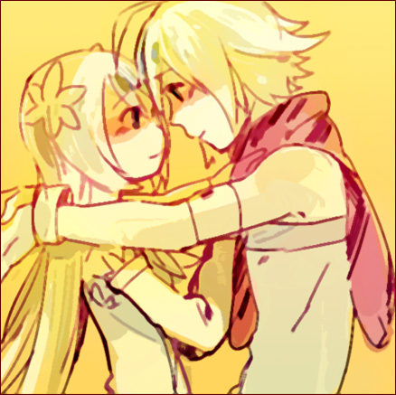 emil castagnier, marta lualdi, tales of (series), tales of symphonia, tales of symphonia: dawn of the new world, lowres, 00s, 1boy, 1girl, couple, flower, hetero, scarf