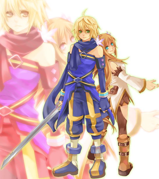 emil castagnier, marta lualdi, tales of (series), tales of symphonia, tales of symphonia: dawn of the new world, 00s, 1boy, 1girl, couple, hetero, scarf