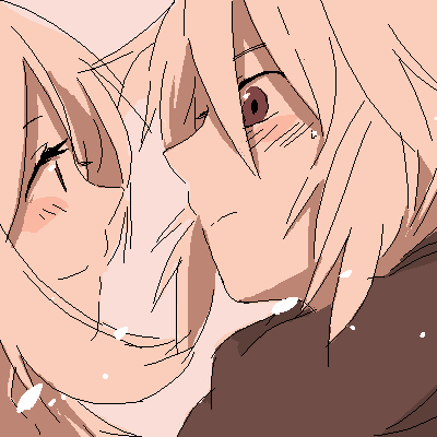 emil castagnier, marta lualdi, tales of (series), tales of symphonia, tales of symphonia: dawn of the new world, lowres, 00s, 1boy, 1girl, couple, hetero, oekaki, scarf