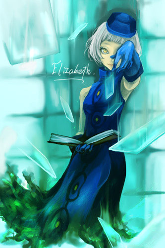 saza, elizabeth (persona), atlus, persona, persona 3, lowres, 1girl, bare shoulders, female focus, looking at viewer, sleeveless, solo