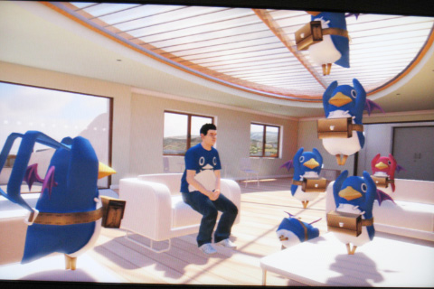 prinny, disgaea, makai senki disgaea, makai senki disgaea 2, makai senki disgaea 3, nippon ichi, lowres, 00s, 1boy, 3d, indoors, male focus, nature, plant, sky, solo